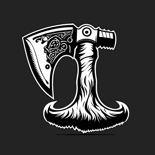 black and white axe vector