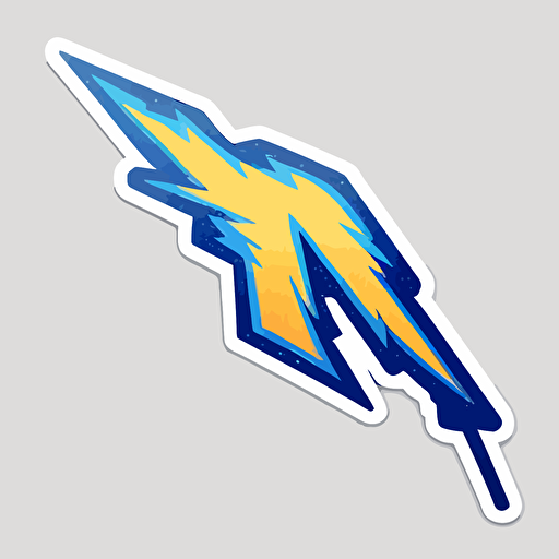 vector image, sticker, los angelas chargers thunderbolt, minimalist image