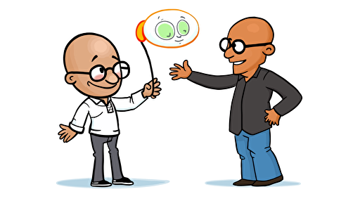 cute robot and middle aged man doing a high-five, Sticker, Adorable, Tertiary Color, Pixar, Contour, Vector, White Background, Detailed::