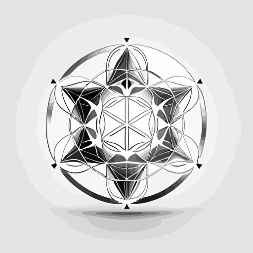 a very simple vector logo designed for a cryptocurrency brand. White background, sacred geometry