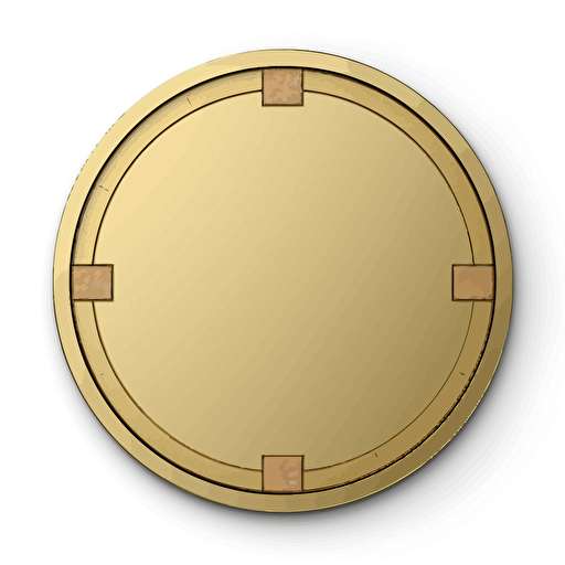 a blank crypto token, vector illustration, at 3/4 angle