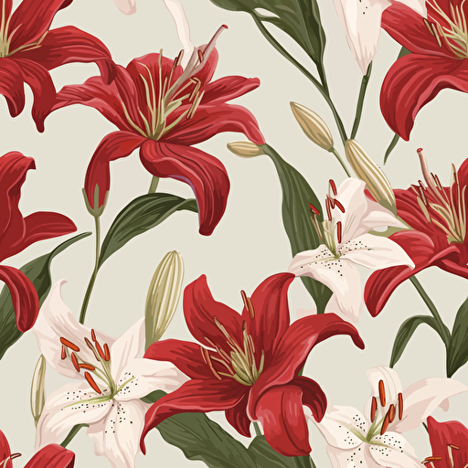 A vector of lilium empty background light red and white