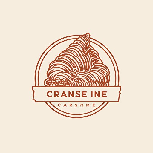 Single continuous line drawing of stylized sweet online croissant cake shop logo label. Emblem pastry store concept. Modern one line draw design vector illustration for cafe or food delivery service