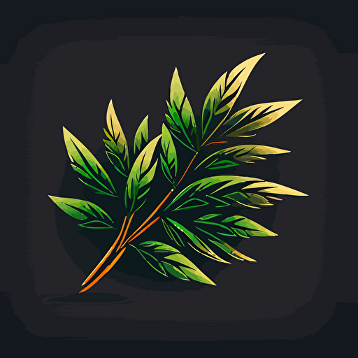 vector logo cartoon bamboo leaf