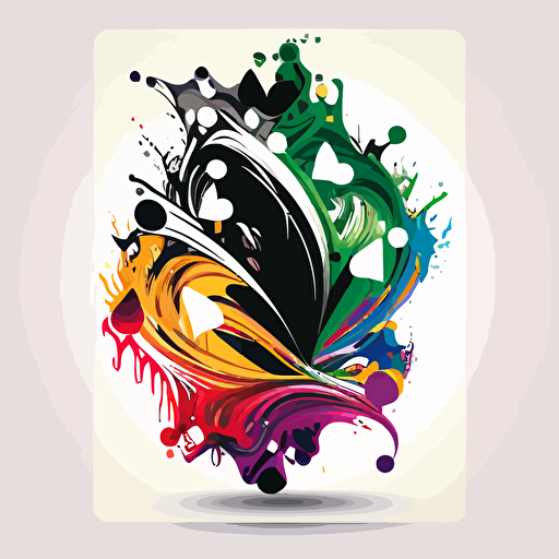 vector design with playing cards, flowing multicolored abstract
