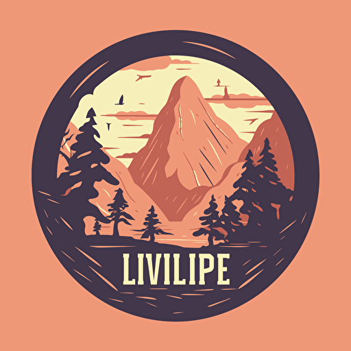 life motivational logo, flat vector, limited colors