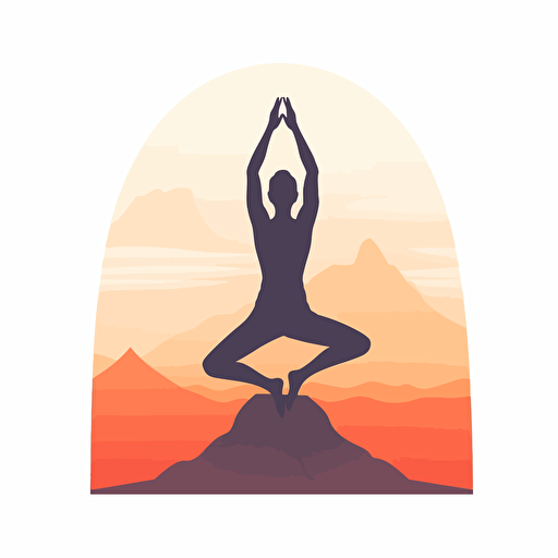 mountain pose yoga posture, web vector style with white background