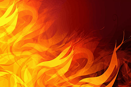 yellow flames, vector, gritty, detailed, red background,