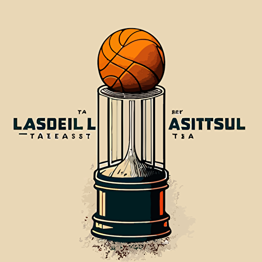 vector logo style basketball academy test-tube on the top basketball in front of minimalistic