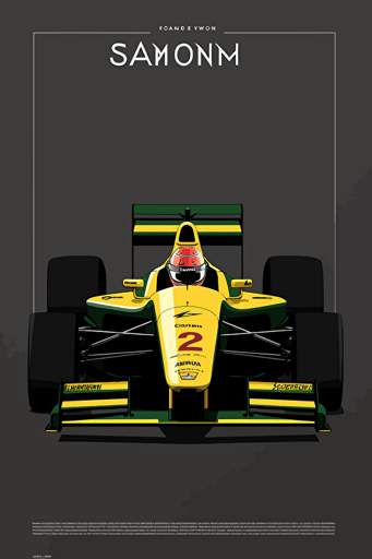 ayrton senna minimalist poster, vectorial style, formula 1, brazil, winner, speed