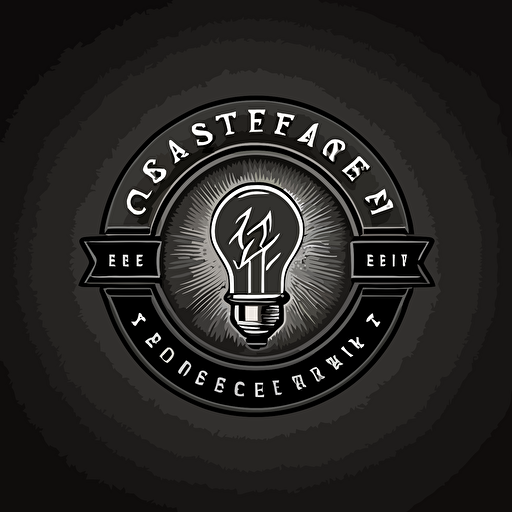 electrician company logo, timeless design, Light bulb in which there is a flash, create vector shape