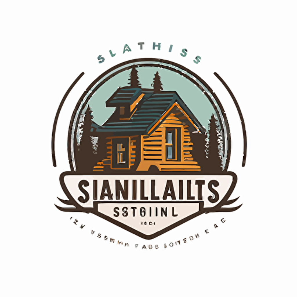 business logo for a small company that builds tiny homes, 3 colors only, vector syle on a white background