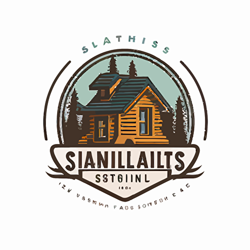 business logo for a small company that builds tiny homes, 3 colors only, vector syle on a white background