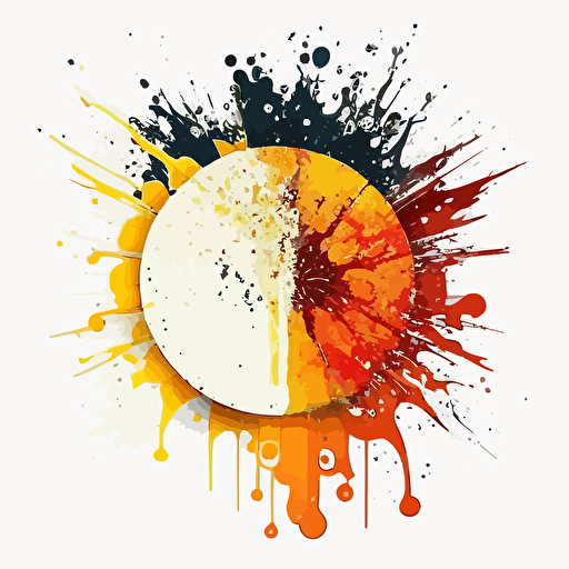 circle logo, clean logo, waterfall, explosion of orange, explosion of lemon, explosion of pamplemousse,4h, hd, vectoriel, ultra minimalist