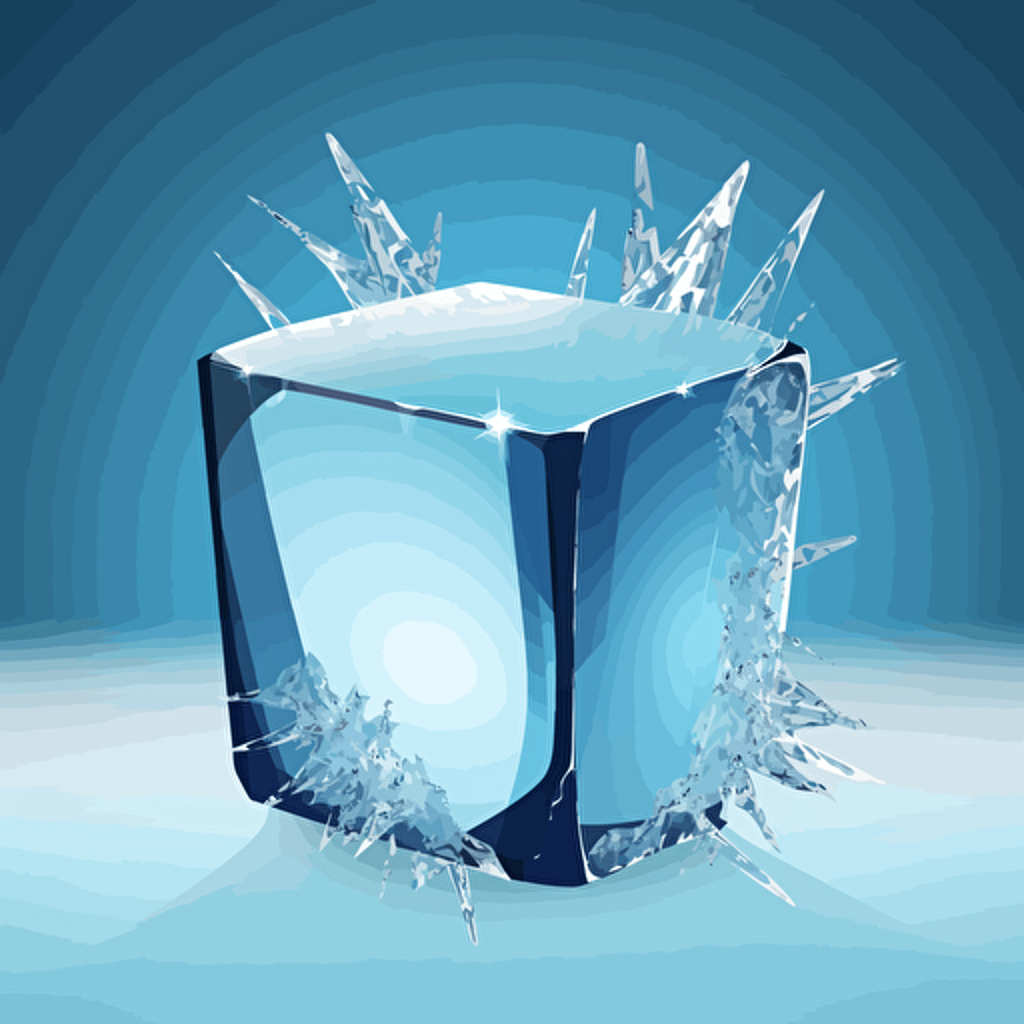 illustration of a ice block with a crack on it, vector clip art
