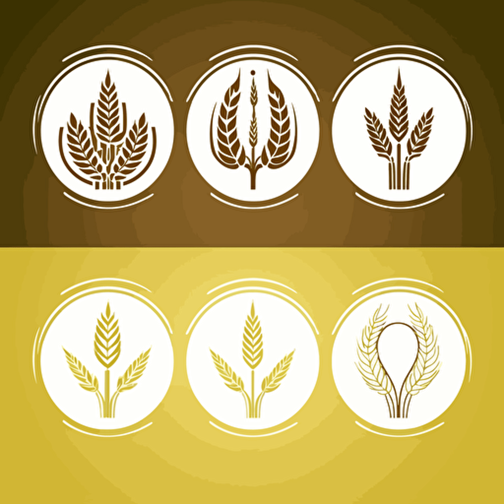 grain crops brand logo, brand name "WHITE HARVEST", memorable style, vector