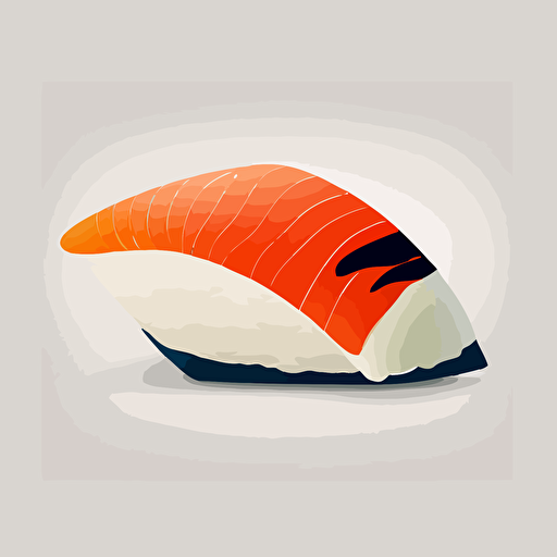 One nigiri, minimalistic design, vector art, white background
