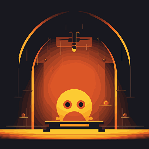 minimalistic vector art of an empty packman stage