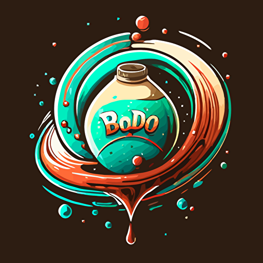 vector logo of a BOTIJO with a WATER in orbit