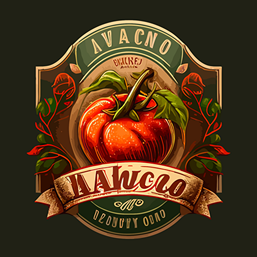 vector logo vitage style tomato grow up from a vulcano company name Lavarosso HD