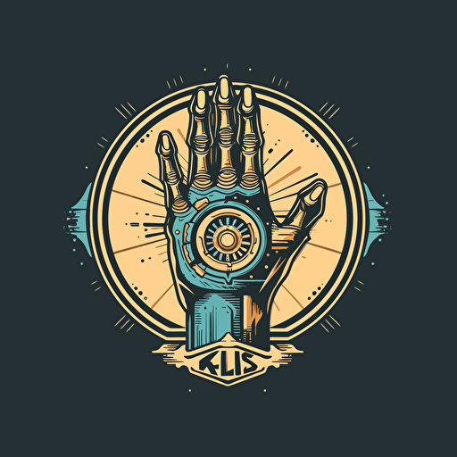 robotics hand logo design. vector