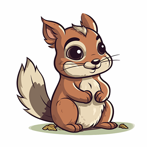 a cute old squirrel, vector, a simple drawing, q 2
