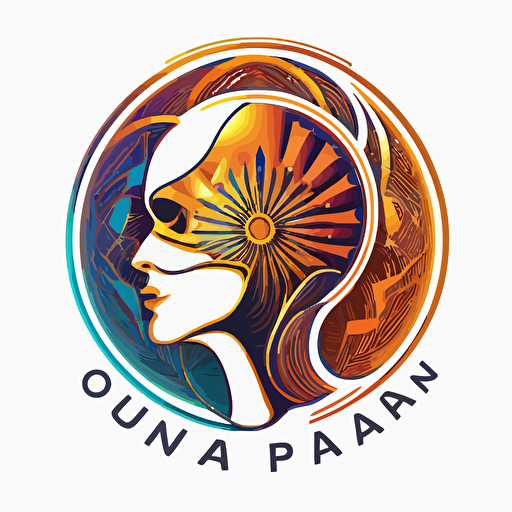 Logo for Utopian AI company, simple, vector, Psychedellic Art, no text