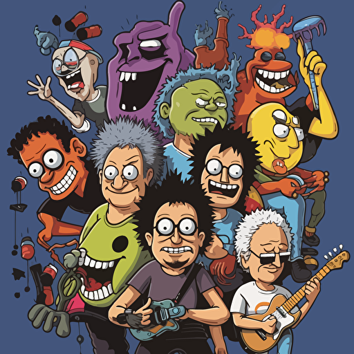 Ween American rock band vector with all members