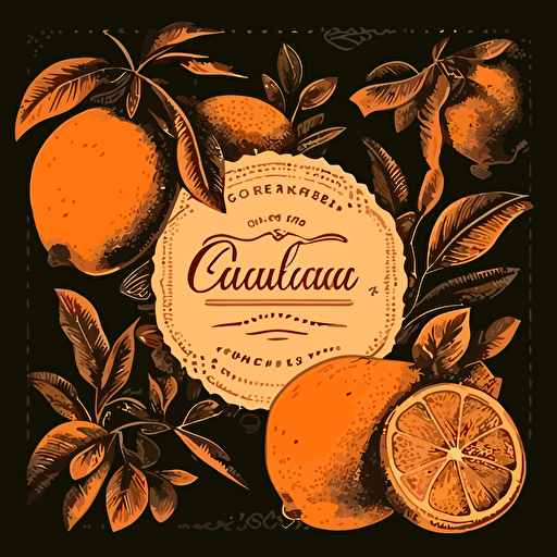 Curacao Oranges, Vector Seamless Pattern, Orange Ink, Hand Drawn, Stock Vector, packaging illustration