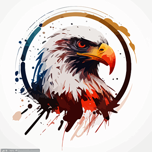 cool eagle vector,in round circle, white background
