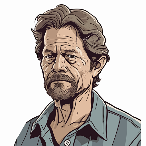 vector art style middle aged man in the style of Micheal Parks