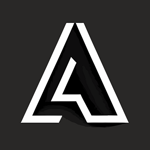 very simple logomark based on letter A, flat vector, black and white