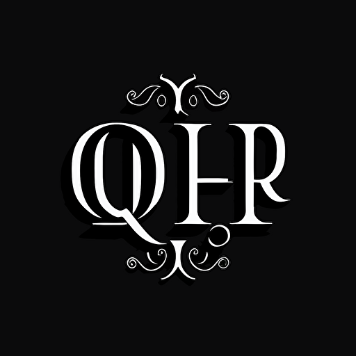 a lettermark of the letters QWIP, Logo, Serif Font, Vector, Simple