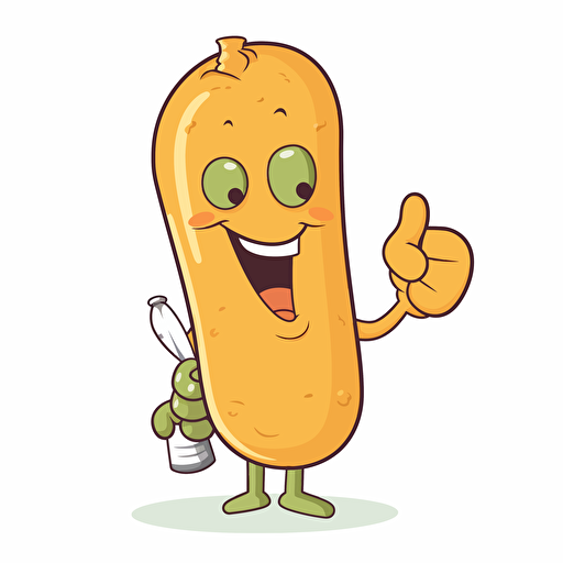 a cartoon pancreas giving the viewer the middle finger, vector art, no background