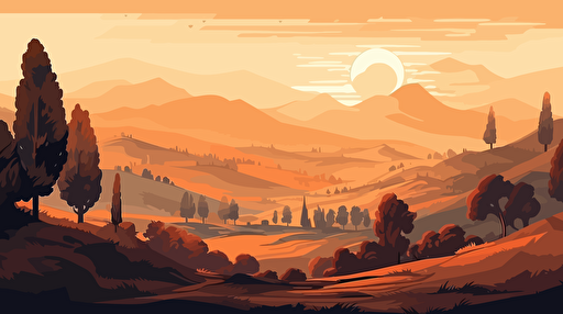 beautiful anatolian landscape. minimal vector design