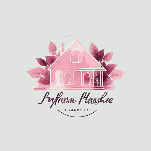 simple & clean logotype for PinkHouse Design vector transparent background