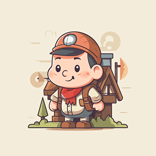 simple illustration,character design ,villager,vector illustration