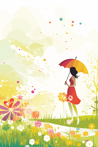 vector art, early summer happiness,