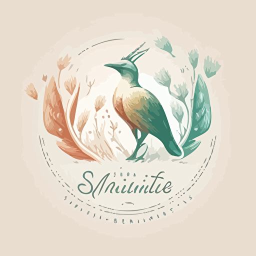 logo for a naturalist company, simple, simietric, modern, vector art, minimalism, pastel colors