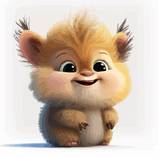 A gorgeus baby fur republican, smiling, white background, vector art , pixar style