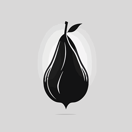 simple minimalistic iconic logo of a pear. black vector on white background. v5