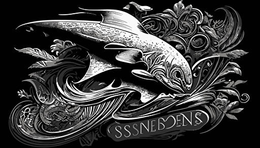 logo, vector style, no text, Quicksilver style, in the style of sumatraism, oshare kei, piles/stacks, silver, reefwave with skate board wheels at the bottom, captured essence of the moment