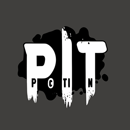 a black and white wordmark personal logo for the word Pit, simple, vector, no shading details
