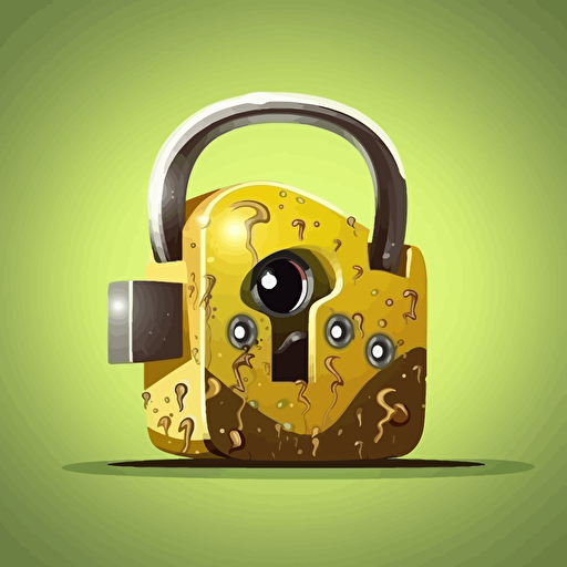 Opened padlock, cartoon, vector