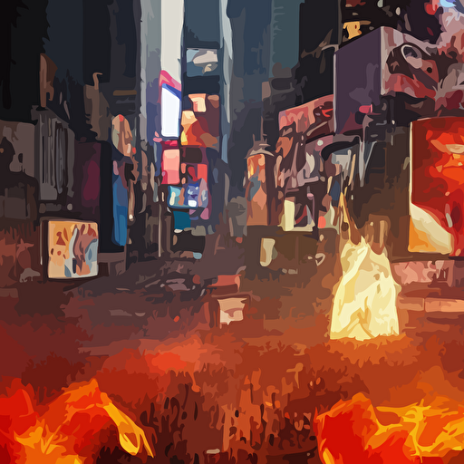 deamons unleashed times square royally decorated whirling smoke embers gold adornements gilt silk torn fabric radiant colors fantasy trending artstation perfect lighting studio lit volumetric lighting micro details 3d sculpture istván sándorfi