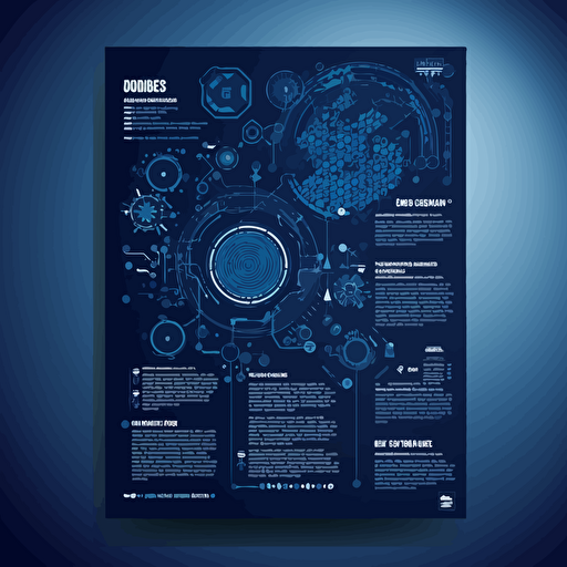 flyer promoting a new web design business, vector style art, dark blue theme, highly detailed
