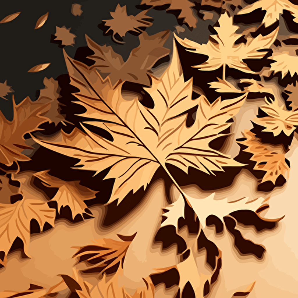 laser cut texture of maple leaves falling down in vector foermat