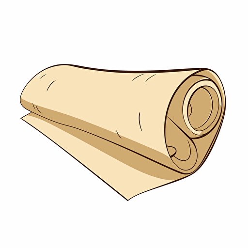 Simplified flat art vector image of blank parchment paper on white background 3