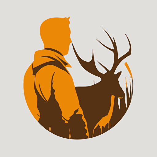 logo of a hunter, simple, minimalistic, flat vector