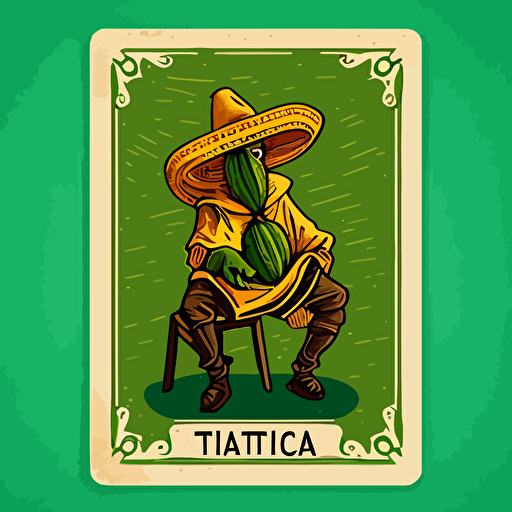 tequila loteria card vectorial style